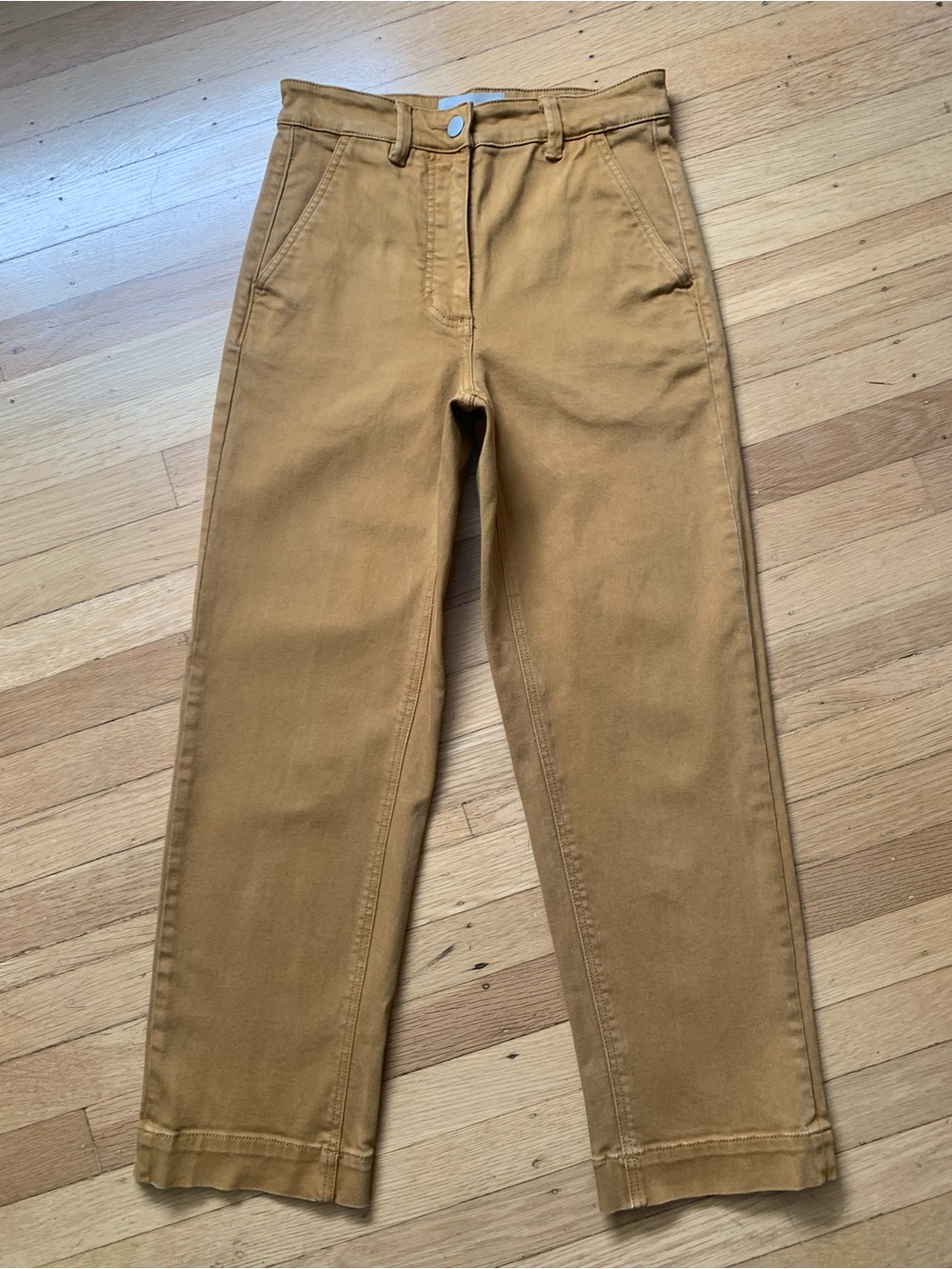 VGUC EVERLANE Womens Cropped Straight Leg High-Rise Jeans in Goldenrod Size 2 - Picture 3 of 15